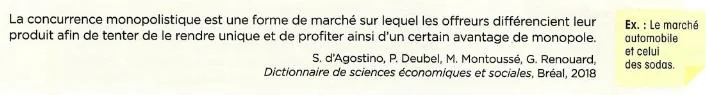 La concurrence monopolistique