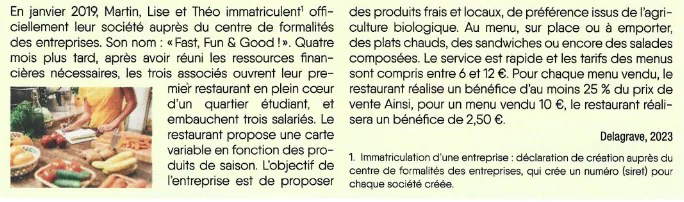 Document 2 — L’ouverture du premier restaurant