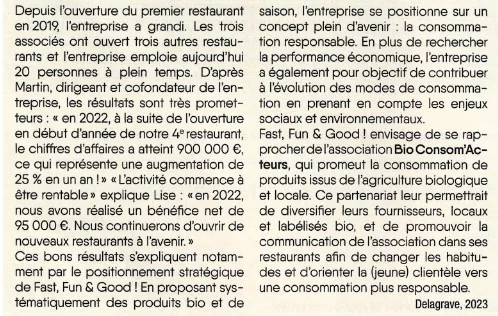 Document 3 — Le développement de l’entreprise