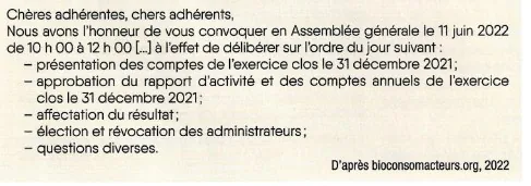 Document 8 — L’assemblée générale des adhérents