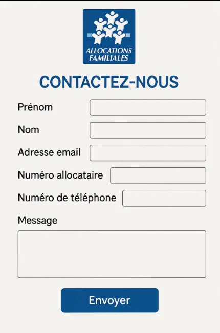 Formulaire de contact CAF